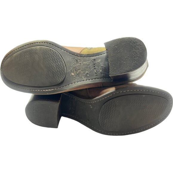 Sperry Ambrose Womens 8.5M Brown Olive Leather Ankle Boots Chunky Heel Buckle - Picture 8 of 12